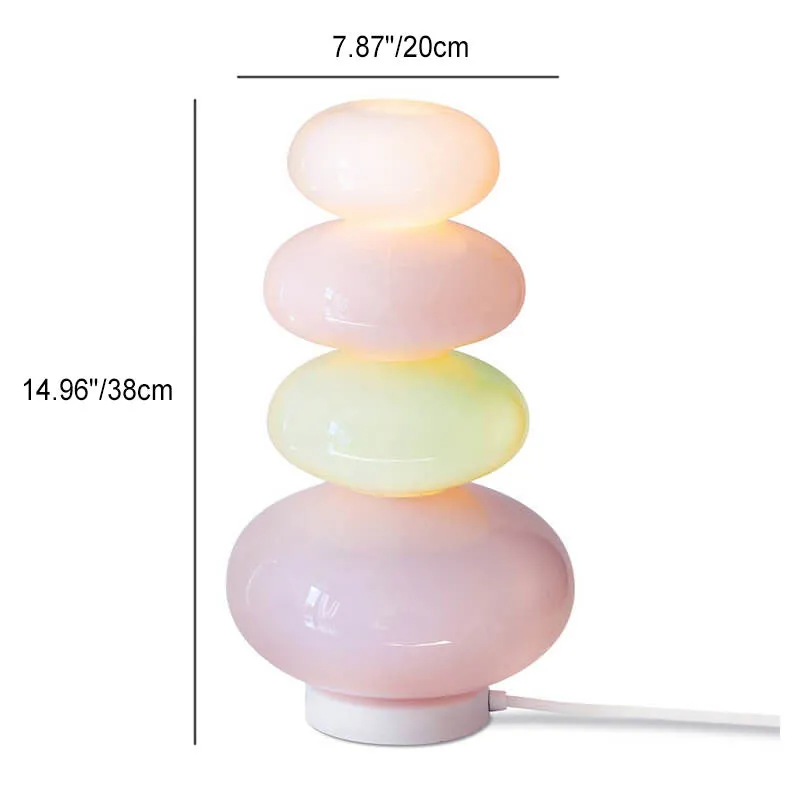 Nordic Creative Rainbow Glass Gourd Round LED Table Lamp