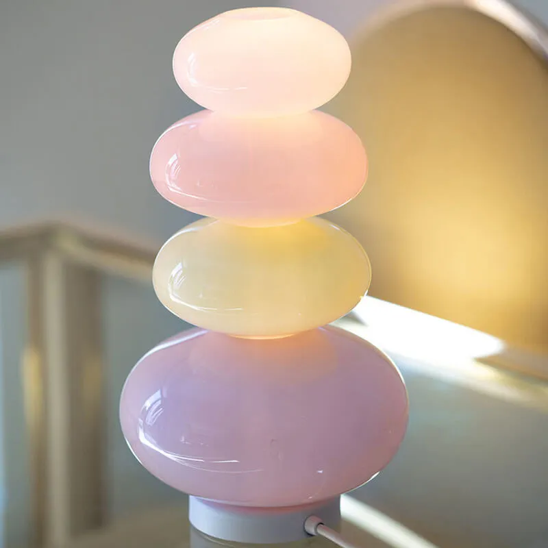 Nordic Creative Rainbow Glass Gourd Round LED Table Lamp