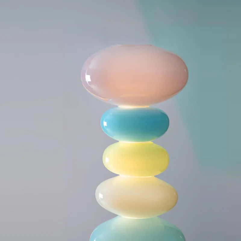 Nordic Creative Rainbow Glass Gourd Round LED Table Lamp