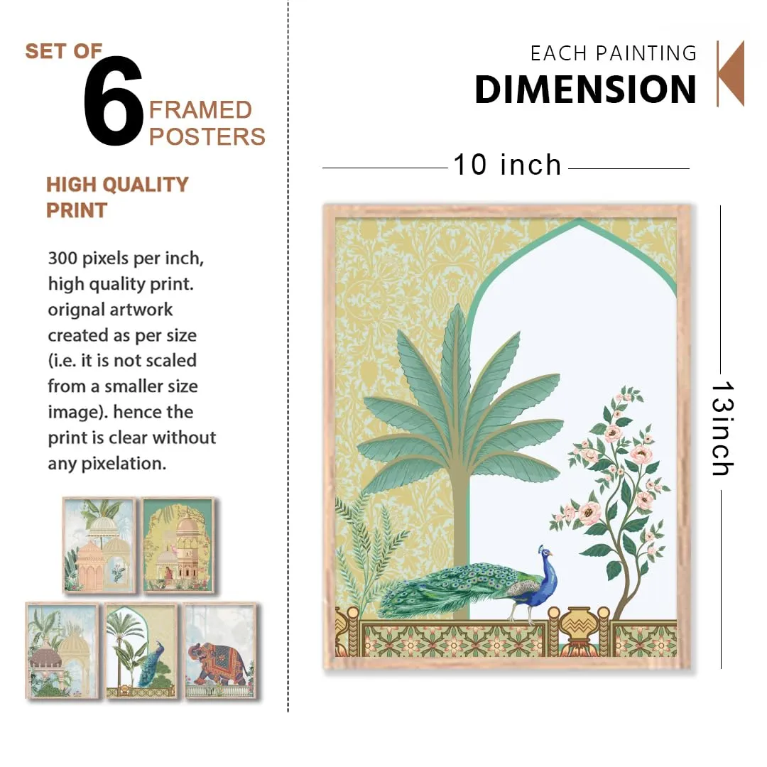 NoWorries Traditional Wall Art Frame For Home Decoration- Wall Painting For Home Decor (Theme- Traditional Art) (10x13 inches)(13x17inches) Set of 6 (10x13 Inches, ART ATTACK 1.2 TA)