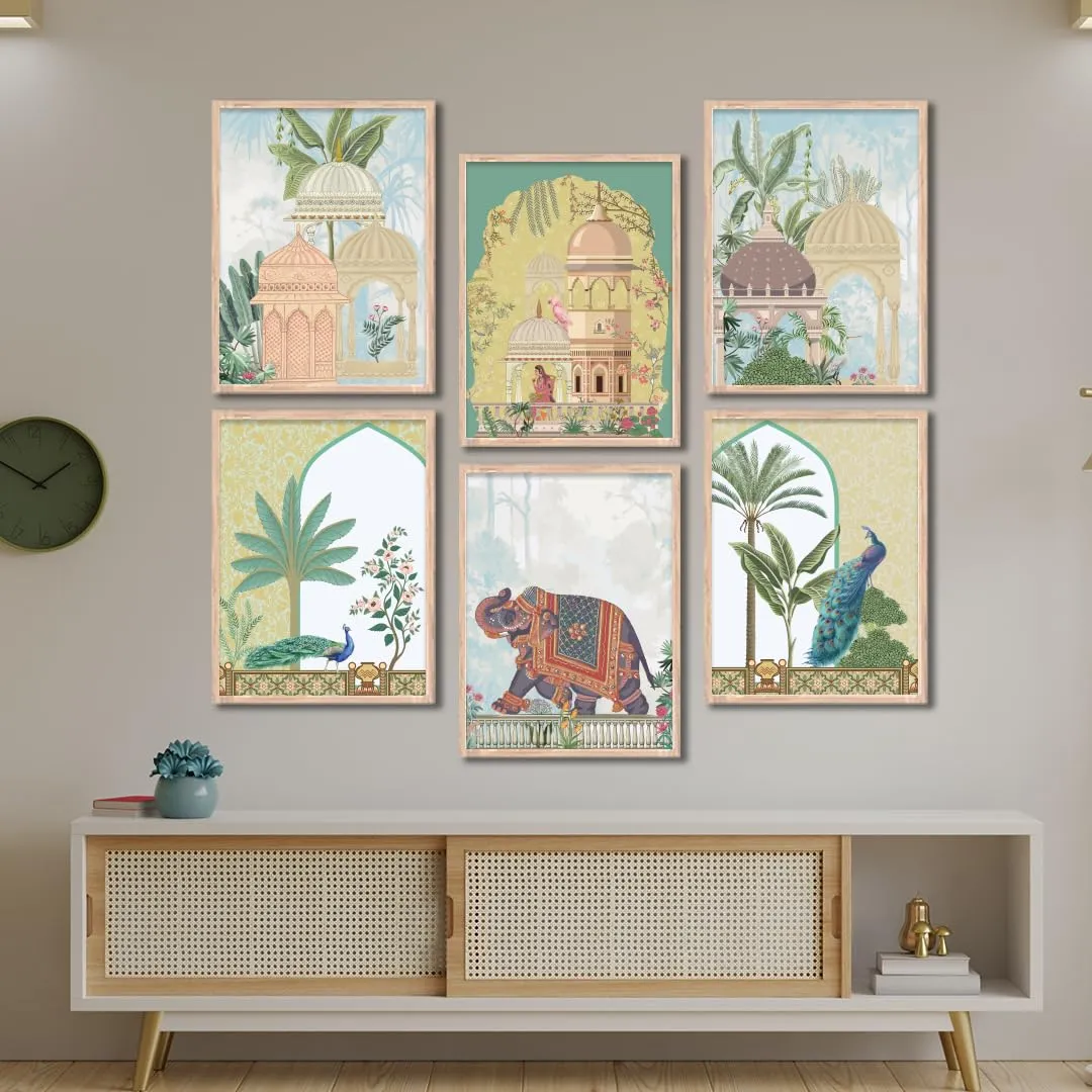 NoWorries Traditional Wall Art Frame For Home Decoration- Wall Painting For Home Decor (Theme- Traditional Art) (10x13 inches)(13x17inches) Set of 6 (10x13 Inches, ART ATTACK 1.2 TA)