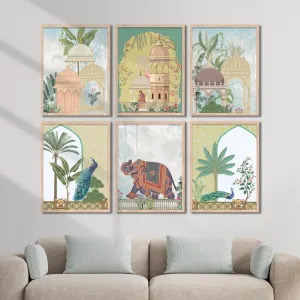 NoWorries Traditional Wall Art Frame For Home Decoration- Wall Painting For Home Decor (Theme- Traditional Art) (10x13 inches)(13x17inches) Set of 6 (10x13 Inches, ART ATTACK 1.2 TA)