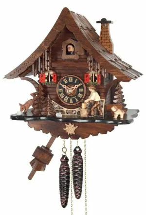 One Day Cuckoo Clock Cottage with Man Chopping Wood