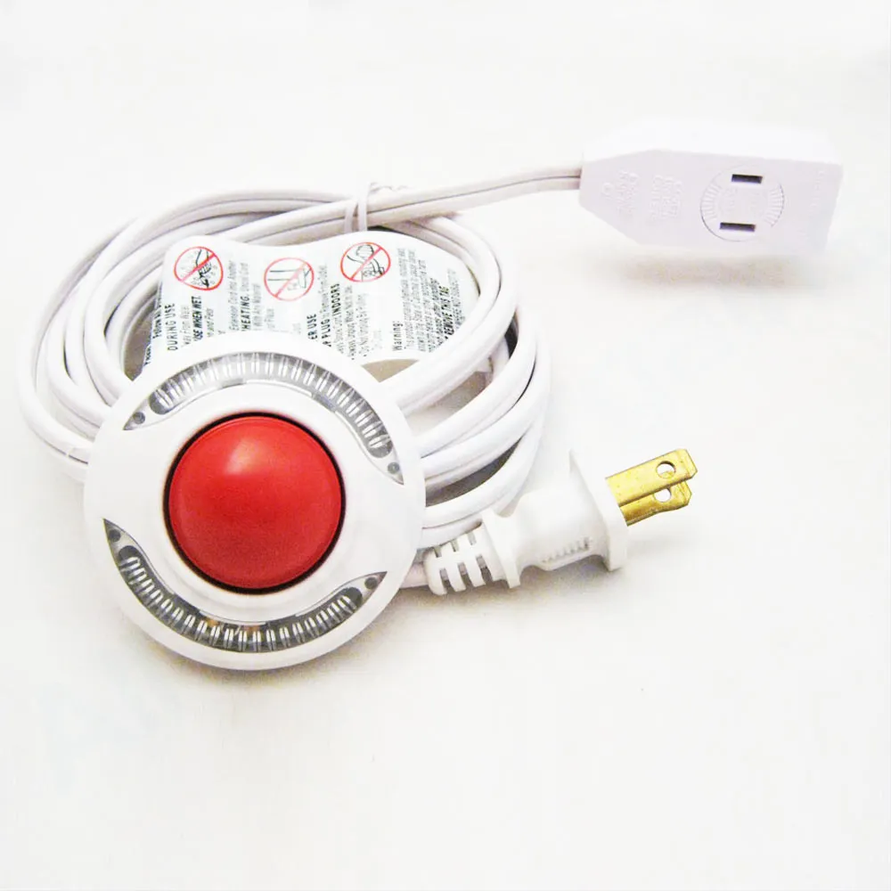 ON/OFF Foot Switch Extension Cord Plug 9ft 2-Prong 3 Outlet Lighted Pedal Lamp