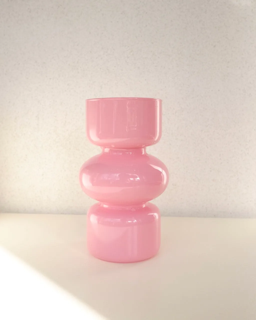Painted Glass Vase, Bubblegum Pink