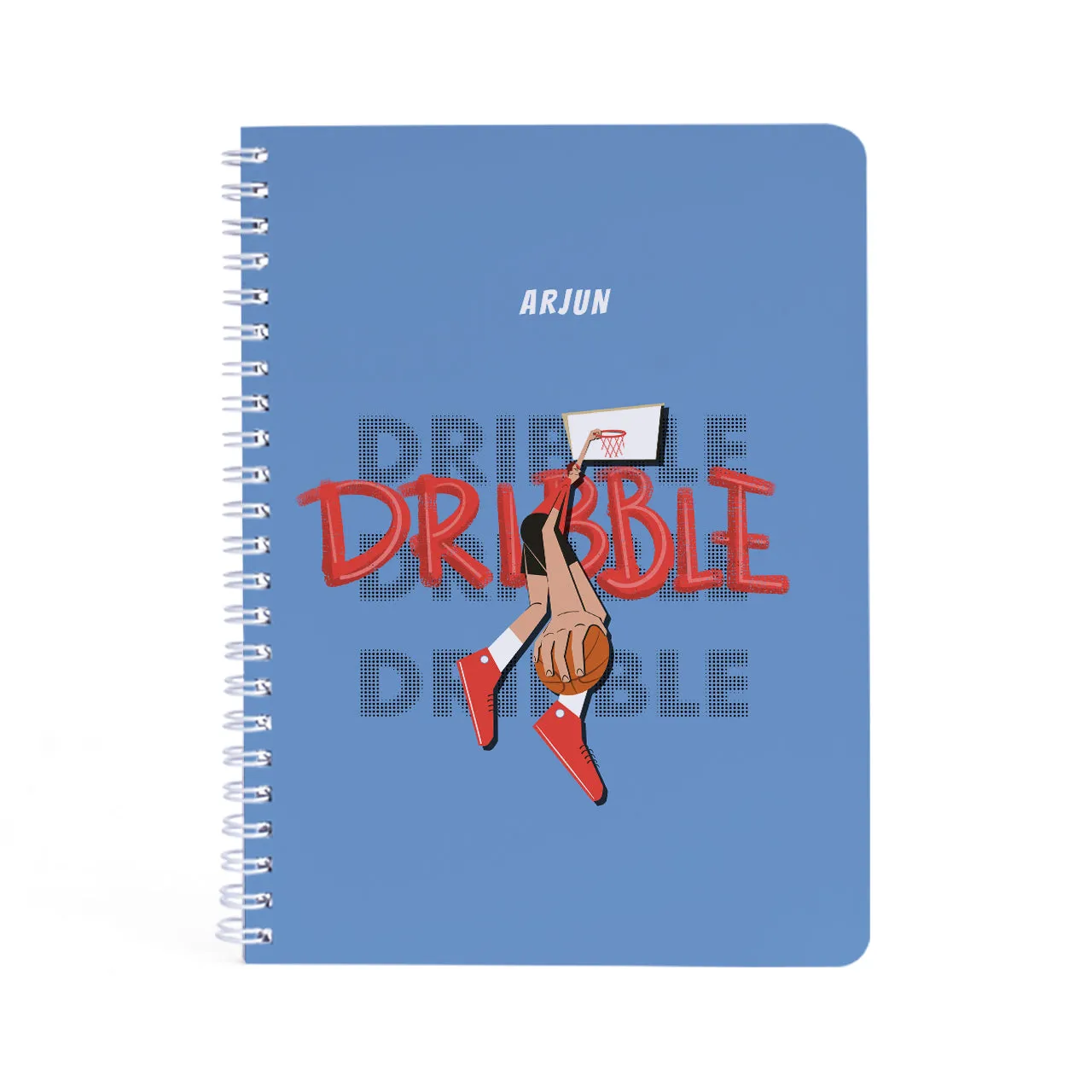Personalised Spiral Notebook - Basketball Fever, Boy