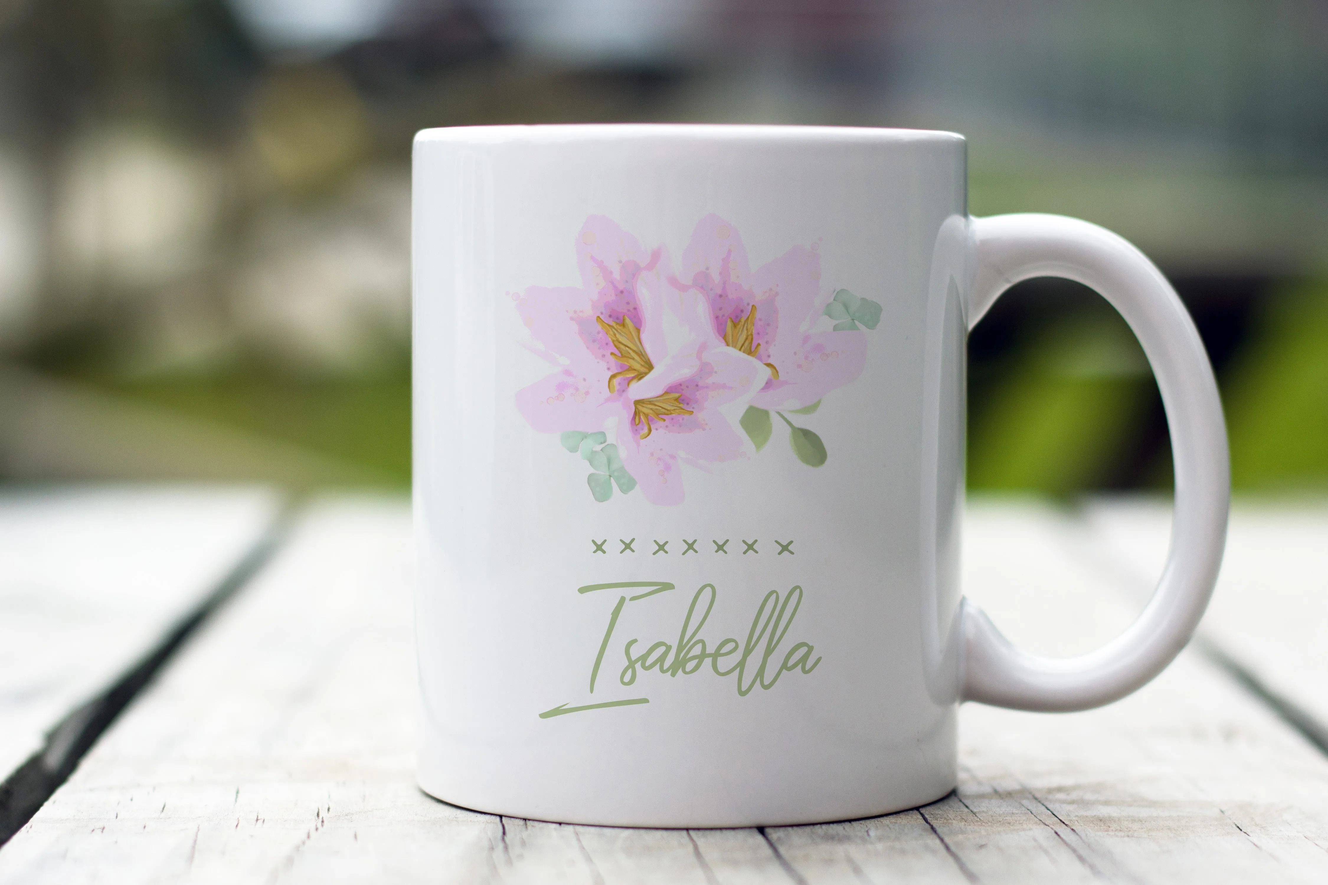 Pink Blooms Custom Mug