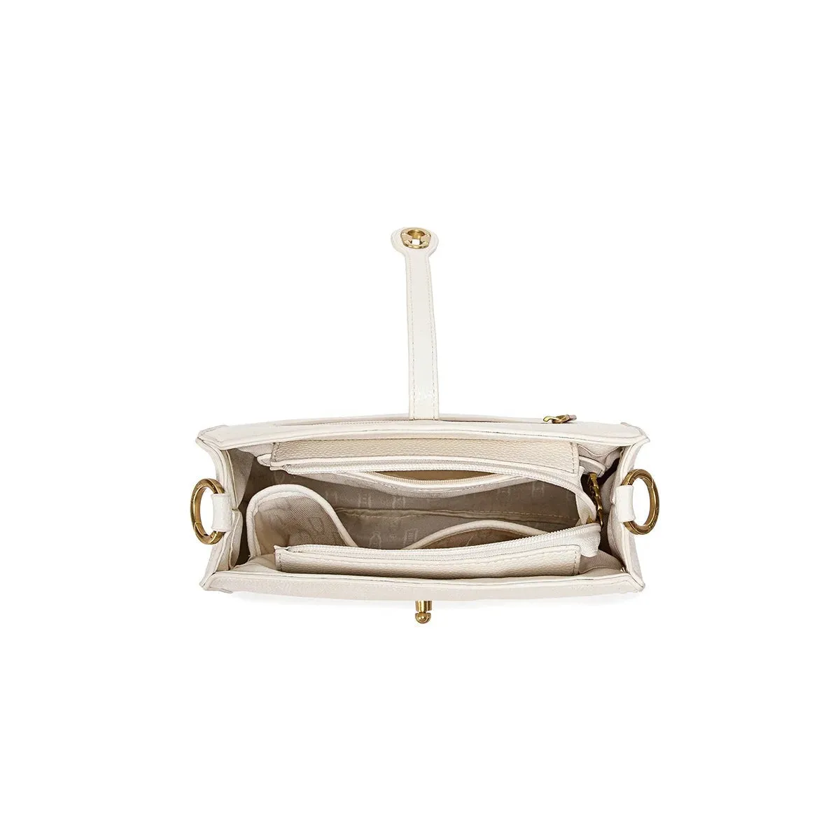 Pixie Mood Lock Shoulder Bag || Coconut Cream