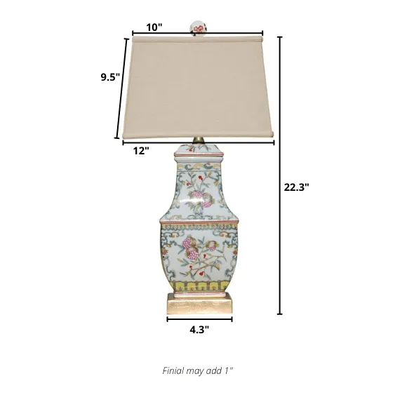 Porcelain Pomegranate Vase Table Lamp