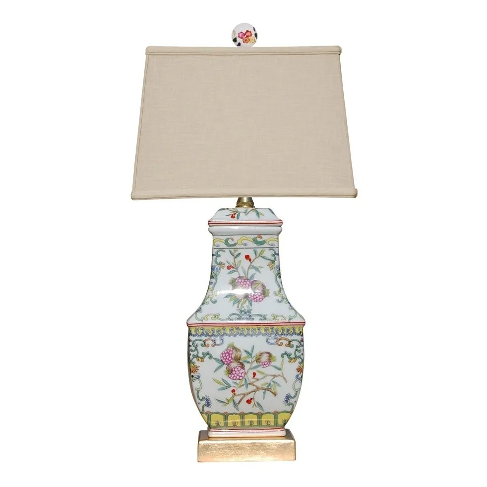 Porcelain Pomegranate Vase Table Lamp