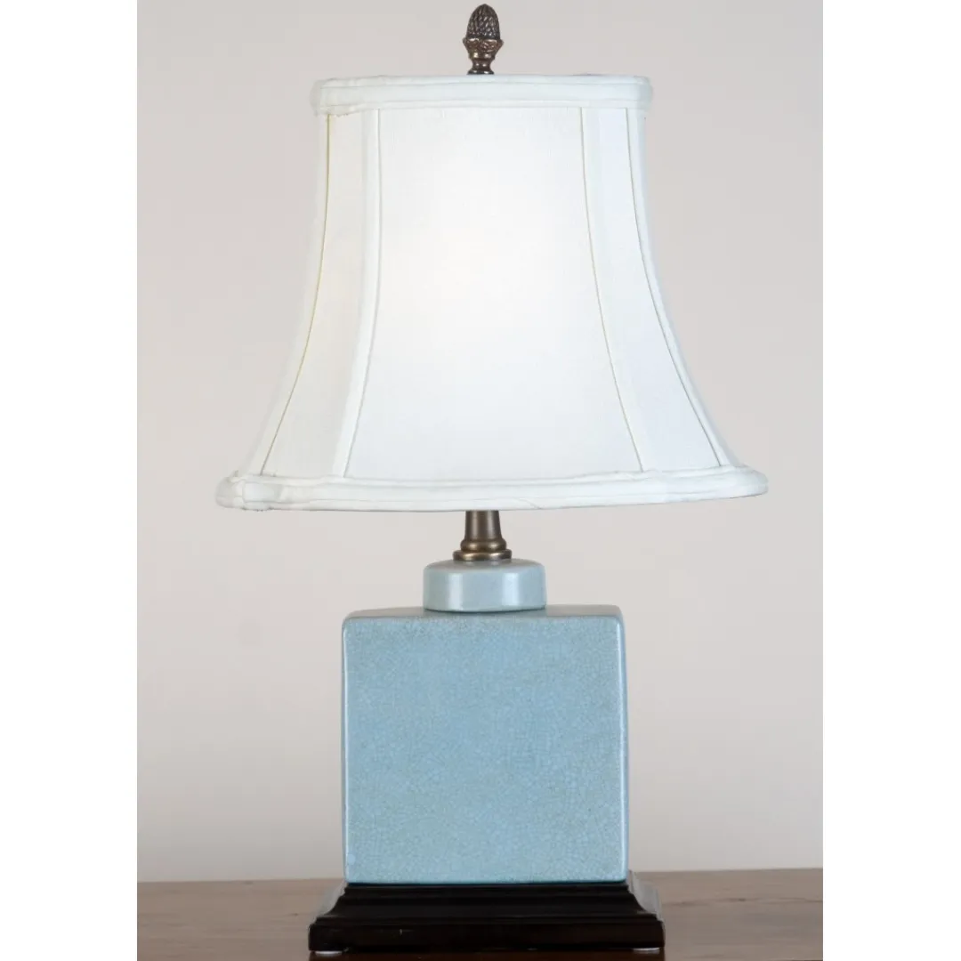Porcelain Rect. Box Lamp in Celadon Blue