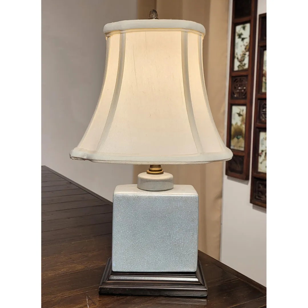 Porcelain Rect. Box Lamp in Celadon Blue