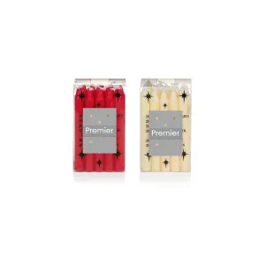 Premier 10cm Mini Candles Red or Ivory Candles (Choice of 2)