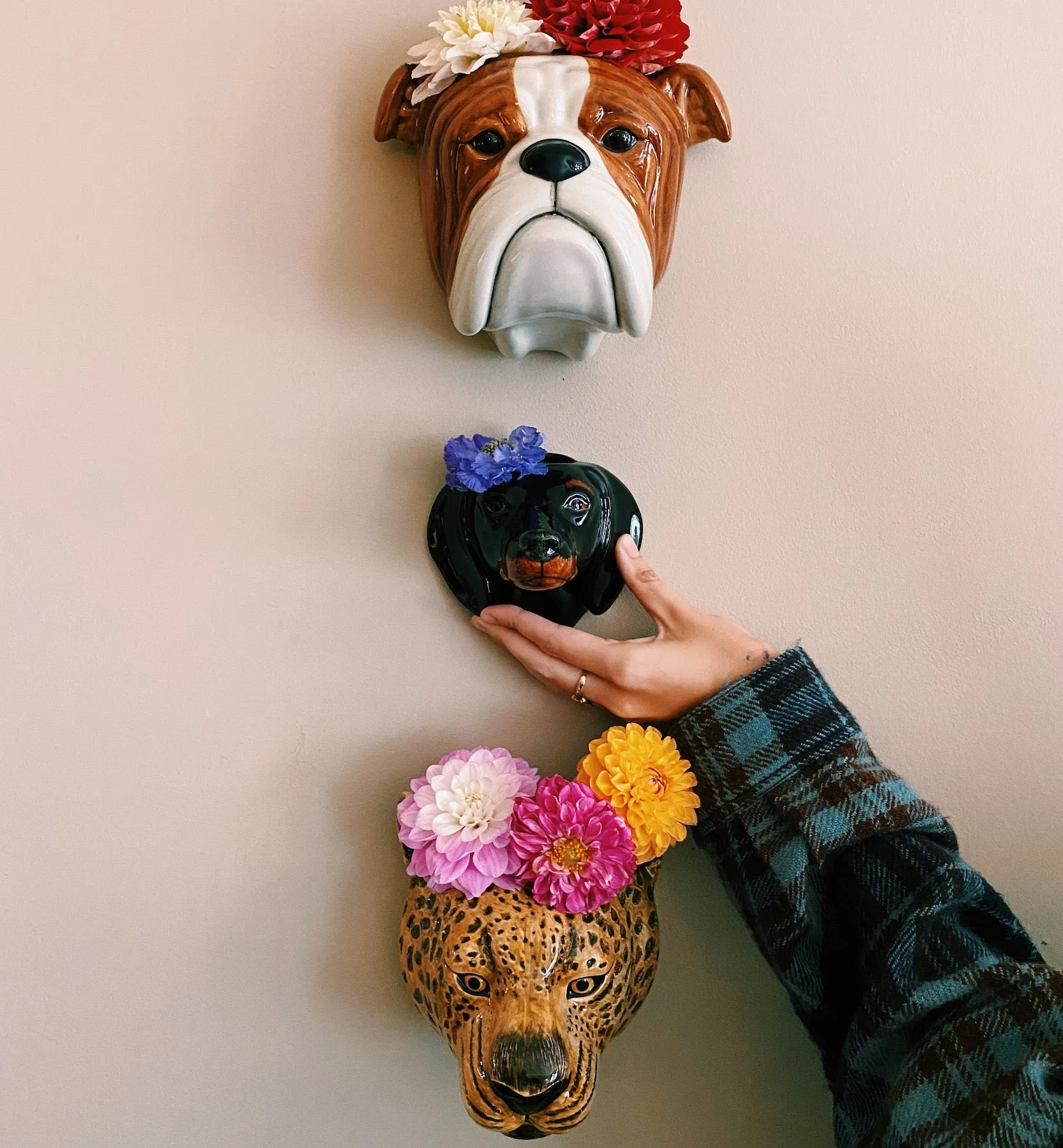 Quail Dachshund Wall Vase