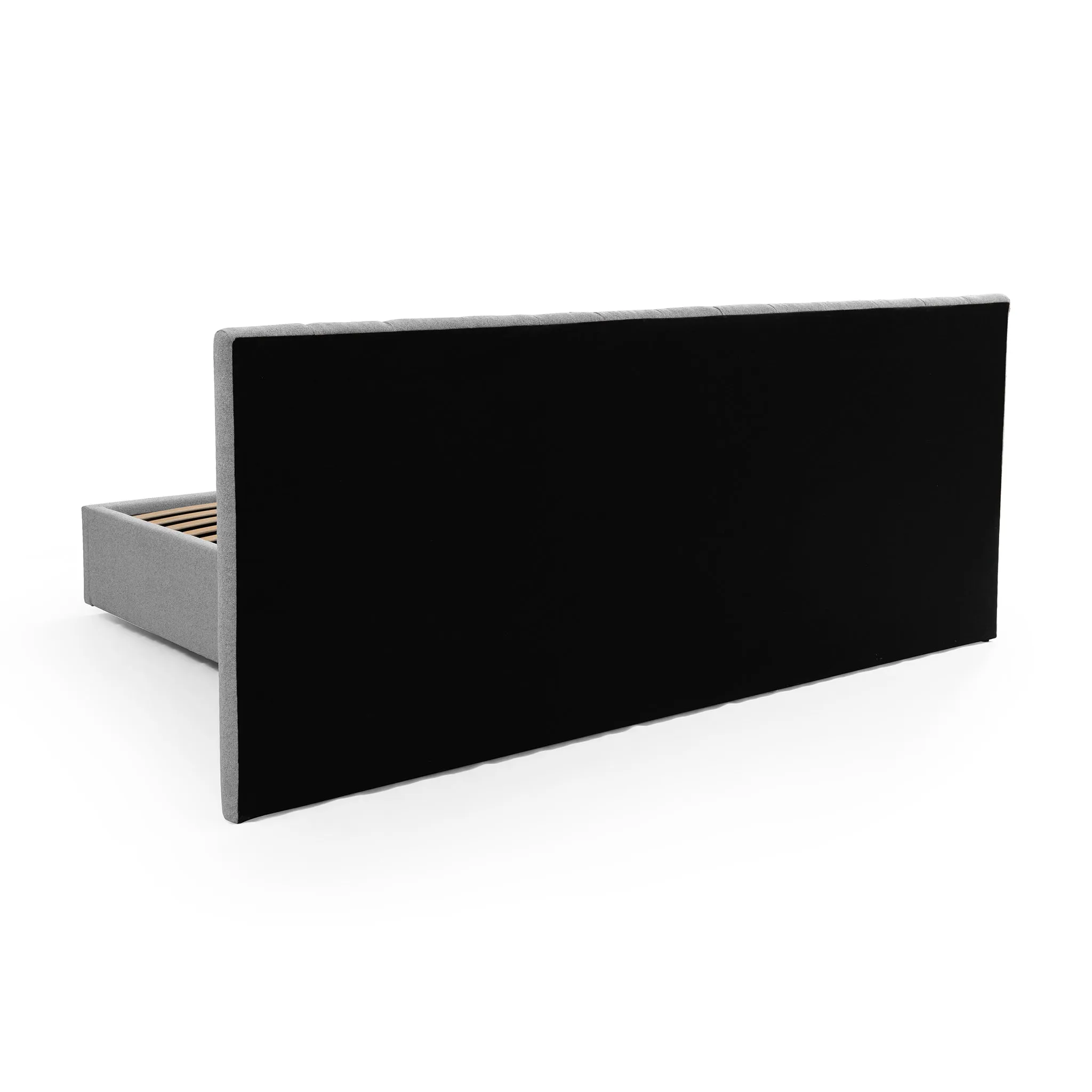 Ralph Wide Base Queen Bed Frame - Spec Grey with Storage