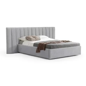 Ralph Wide Base Queen Bed Frame - Spec Grey with Storage