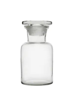 Reagent Bottle, 125ml - Wide Neck - Glass Stopper - Soda Glass