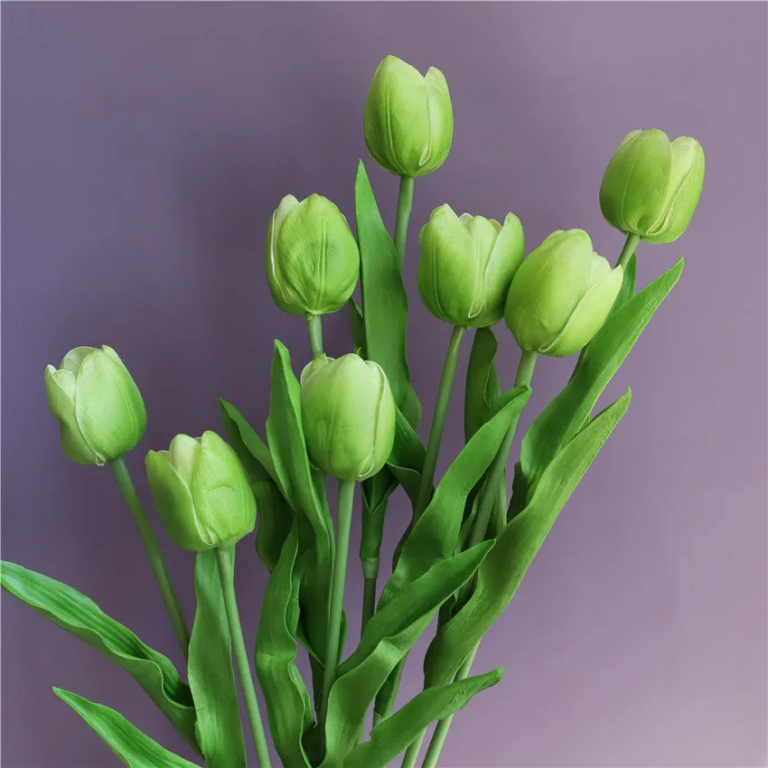 Real Touch Fake Tulips Flowers for Floral Arrangement 20"
