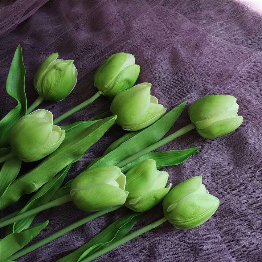 Real Touch Fake Tulips Flowers for Floral Arrangement 20"
