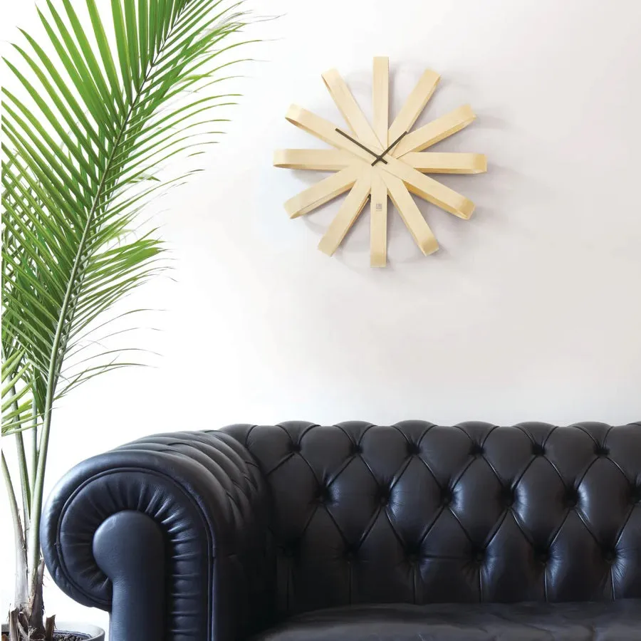 Ribbon Wood Wall Clock
