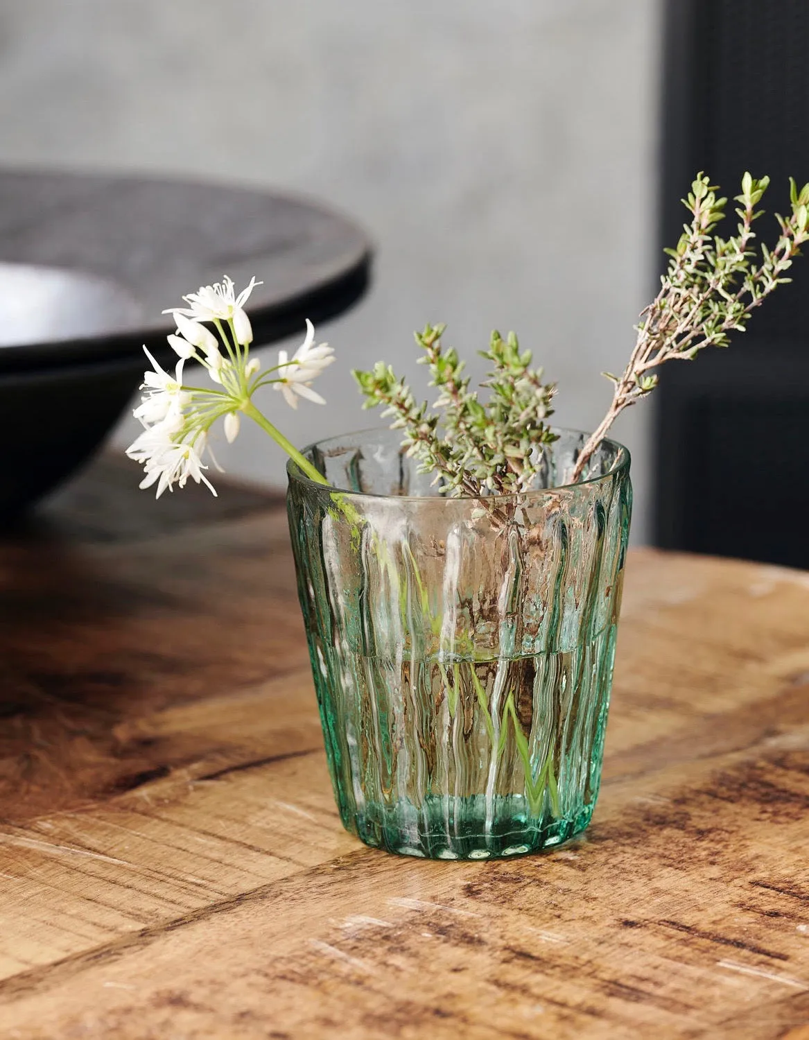 Ridged Light Blue or Green Votive