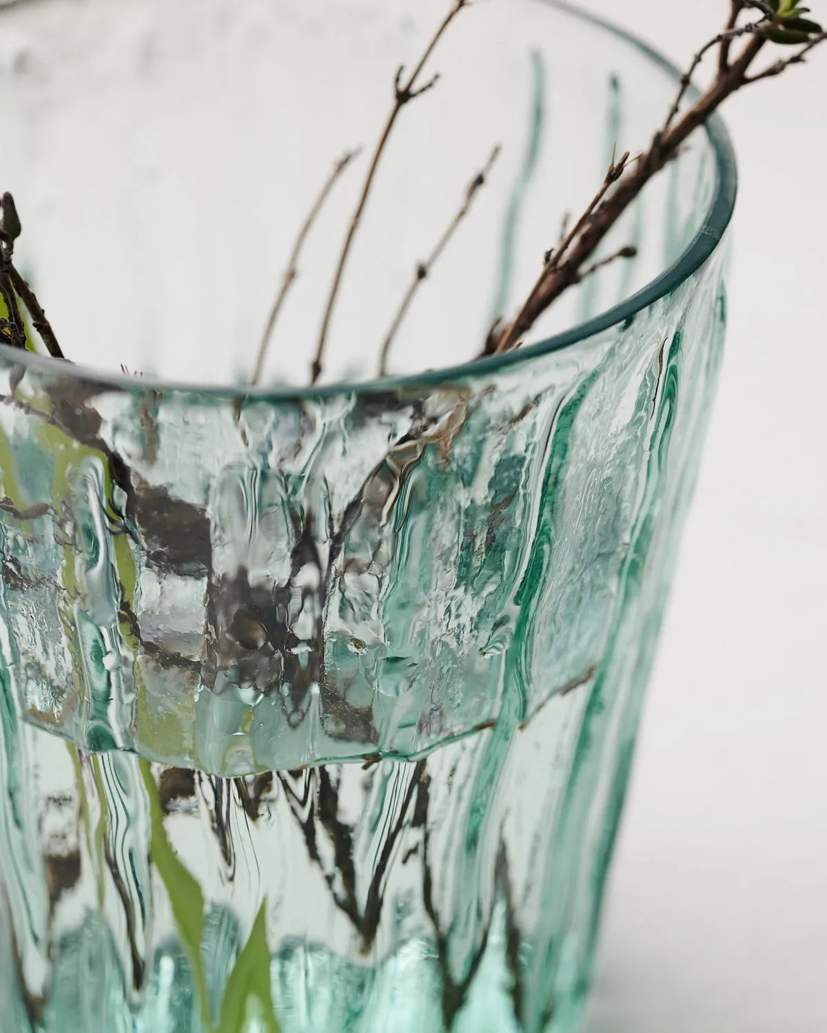 Ridged Light Blue or Green Votive