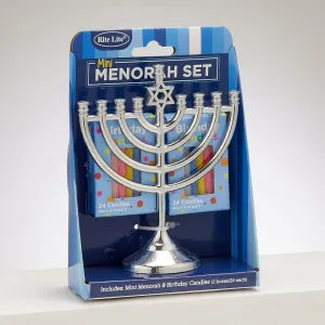 Rite Lite Mini Menorah Set with 48pk Birthday Candles