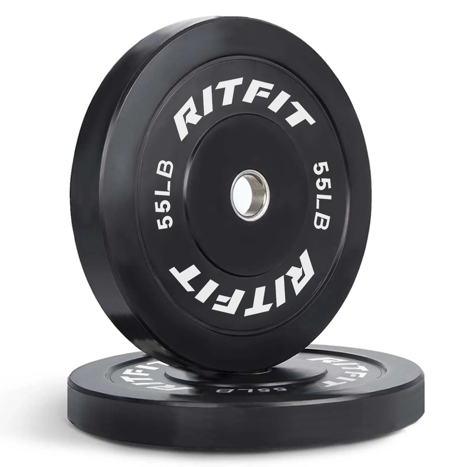 RitFit Bumper Plates Olympic Rubber Weight Plates, 2-inch