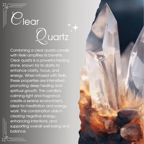 Ruya's Handcrafts Serinity Unicorn Jars Double Wick Clear Quartz Stone | Enhancing Alignment with Desired Outcomes Therapy Candles | Manifestation glow Candles (Amber Feels)