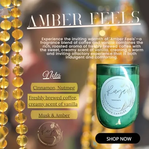 Ruya's Handcrafts Serinity Unicorn Jars Double Wick Clear Quartz Stone | Enhancing Alignment with Desired Outcomes Therapy Candles | Manifestation glow Candles (Amber Feels)
