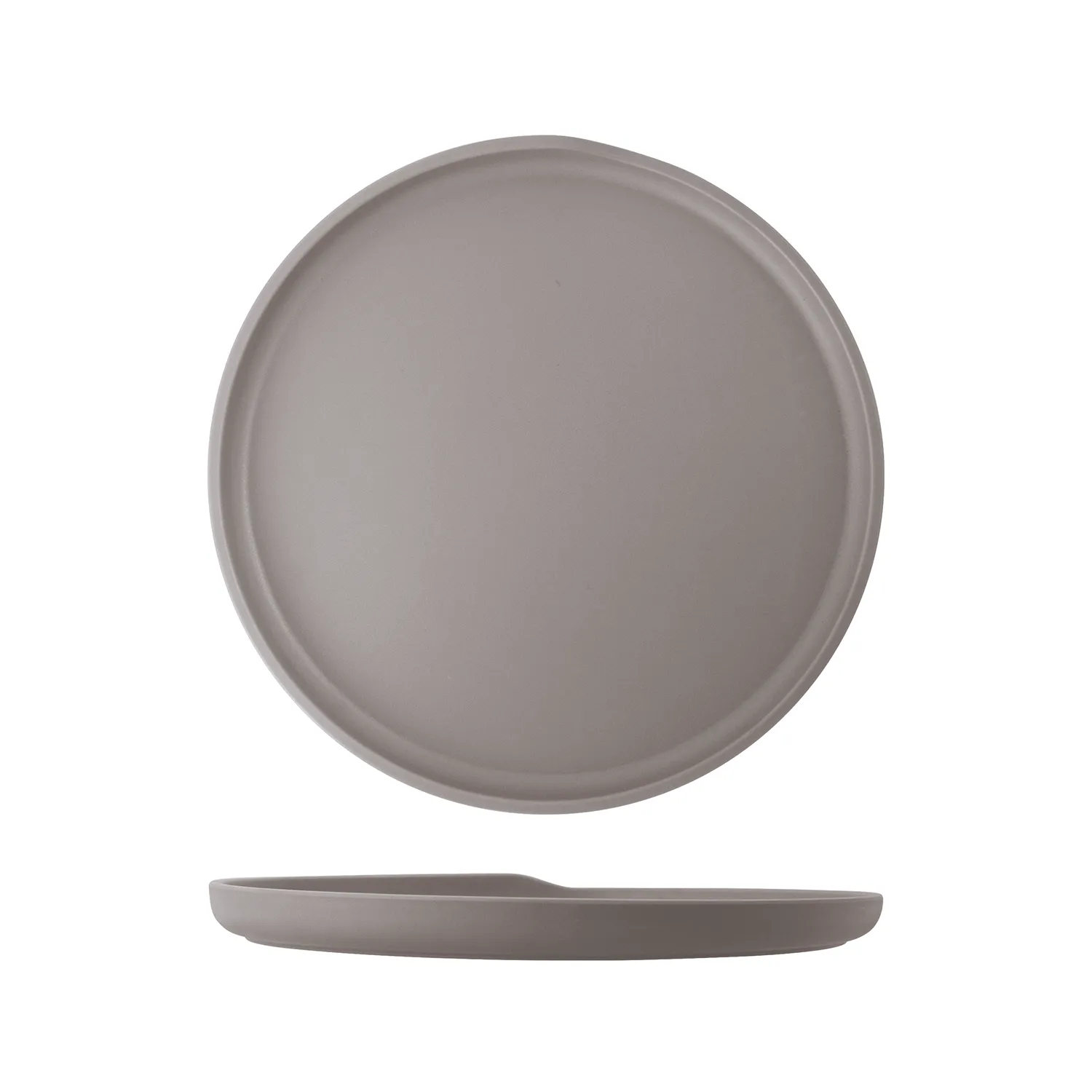 Sand Brown Copenhagen Round Melamine Plate 28cm - Pack 6