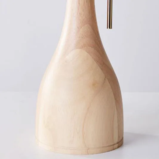 Scandinavian Modern Minimalist Vase Base Solid Wood Fabric 1-Light Table Lamp