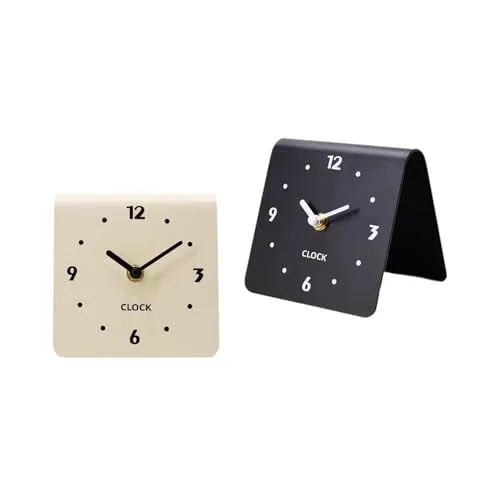 SECRET DESIRE Table Clock Figurine Arabic Numbers Simple Desk Clock for Bedroom Shelf Shop Black
