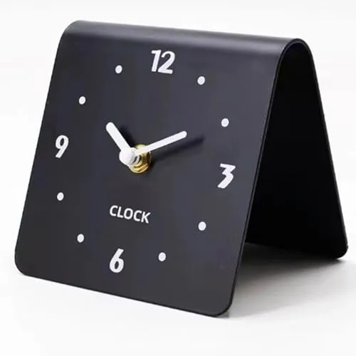 SECRET DESIRE Table Clock Figurine Arabic Numbers Simple Desk Clock for Bedroom Shelf Shop Black