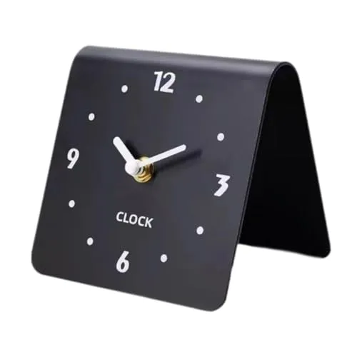 SECRET DESIRE Table Clock Figurine Arabic Numbers Simple Desk Clock for Bedroom Shelf Shop Black