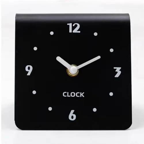 SECRET DESIRE Table Clock Figurine Arabic Numbers Simple Desk Clock for Bedroom Shelf Shop Black
