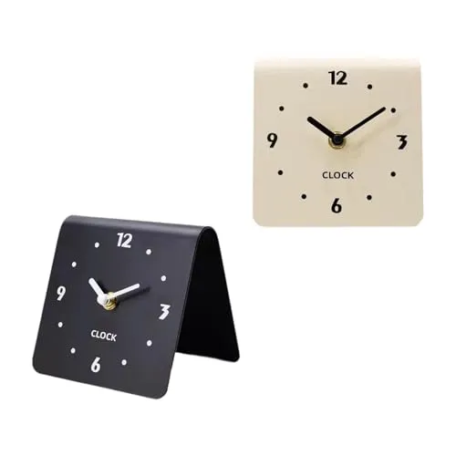 SECRET DESIRE Table Clock Figurine Arabic Numbers Simple Desk Clock for Bedroom Shelf Shop Black