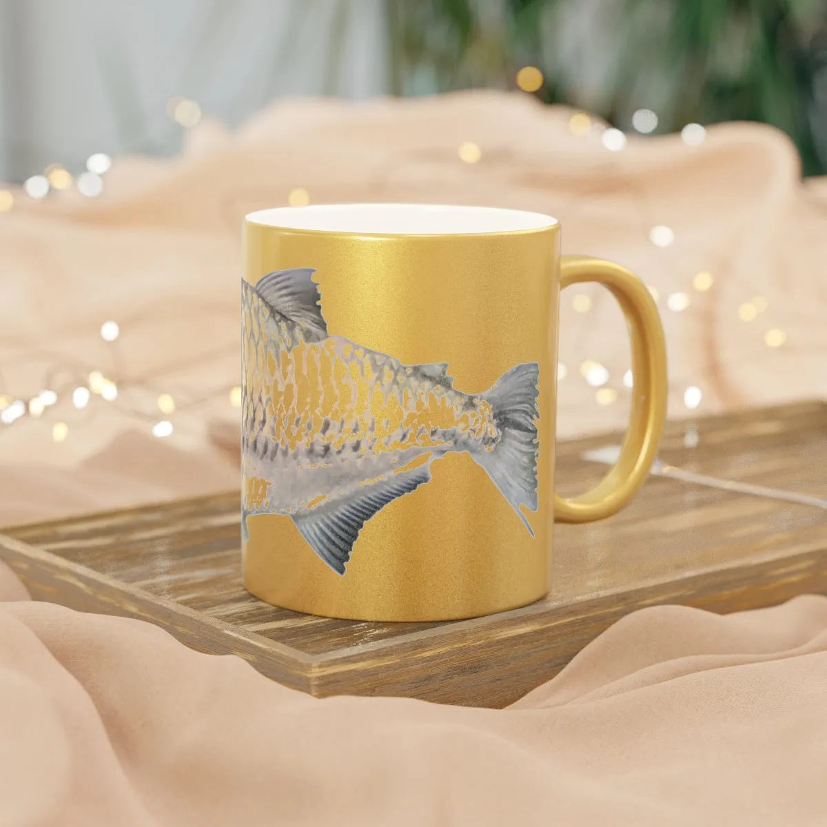 Silver Fish Metallic Mug (Silver / Gold)