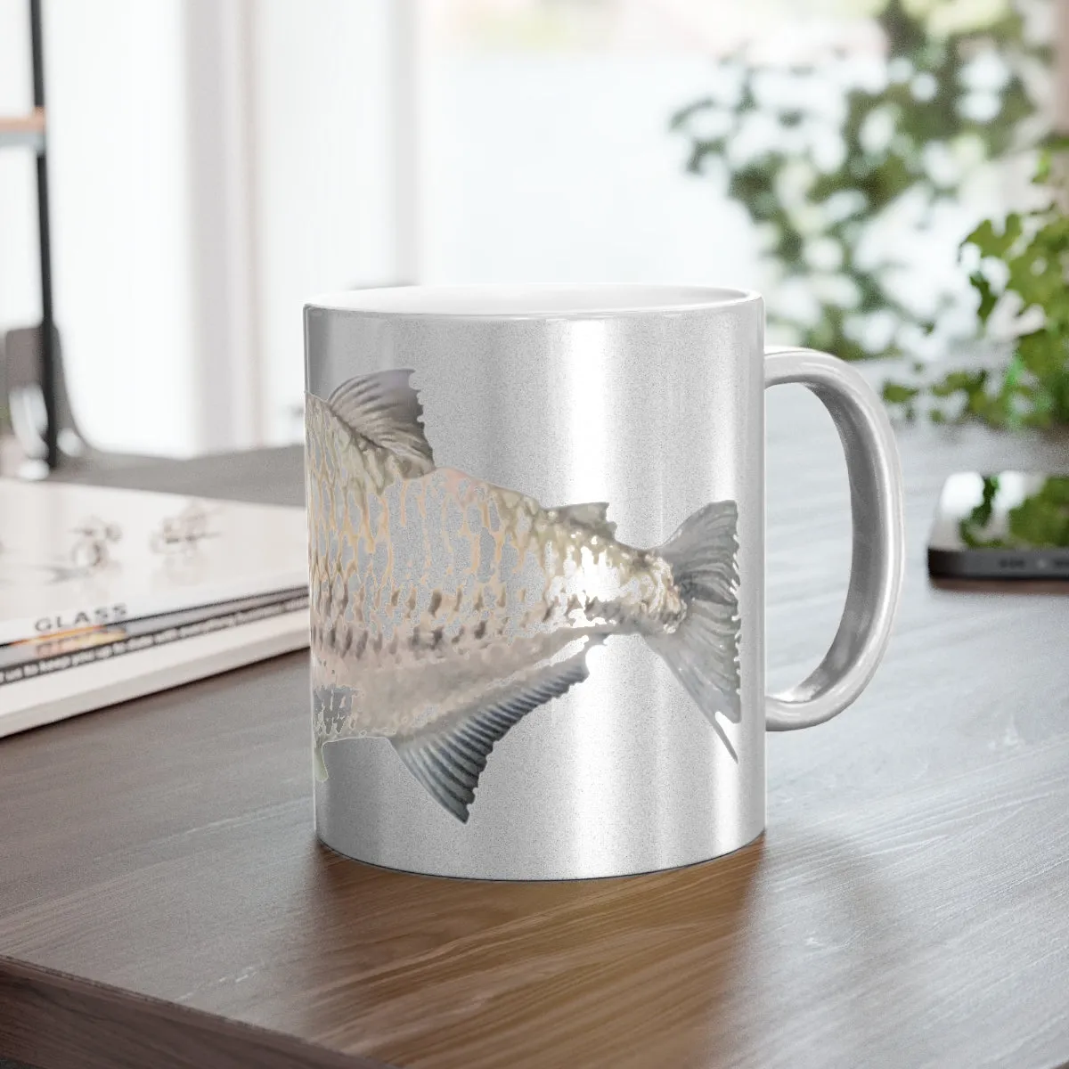 Silver Fish Metallic Mug (Silver / Gold)