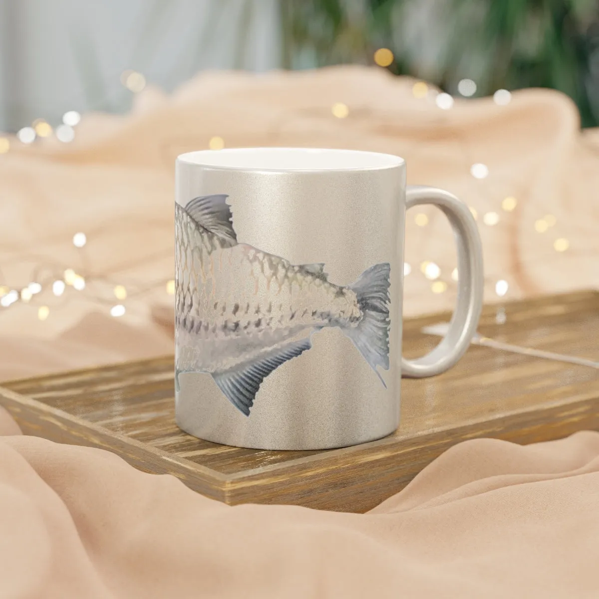 Silver Fish Metallic Mug (Silver / Gold)