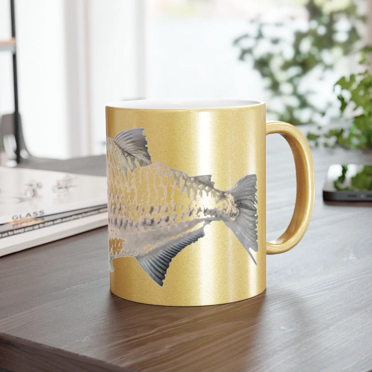 Silver Fish Metallic Mug (Silver / Gold)