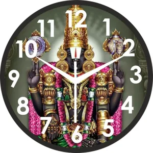 SMPL Present Tirupati Balaji Wall Clock with Unbreakable Plastic for Living Room, Badroom, Shop, Office, Home Decor_Design-01014