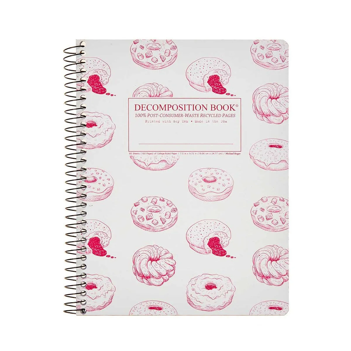 Spiral Bound Recycled Notebook (Donut Time)