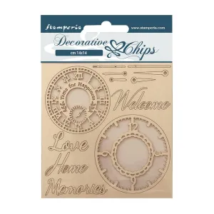 Stamperia Decorative Chips 5.5"X5.5" Create Happiness Welcome Home Bicycle*