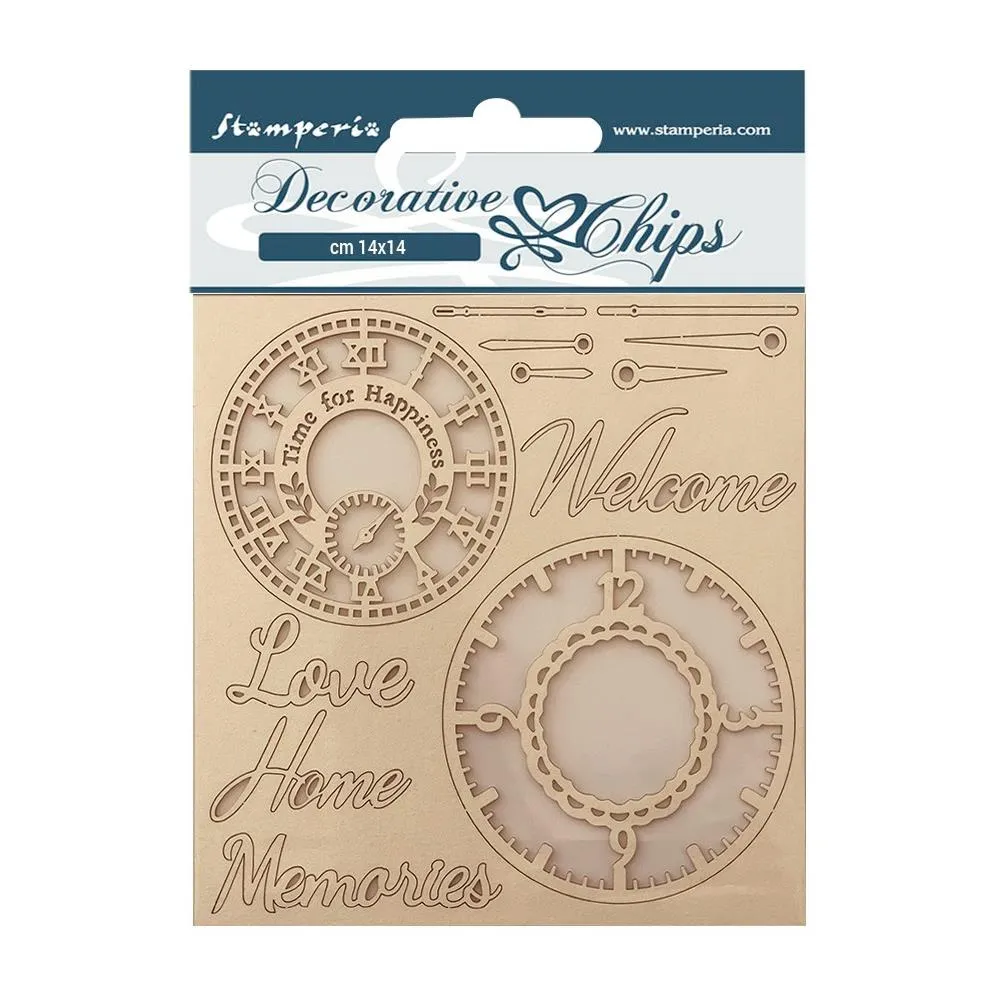 Stamperia Decorative Chips 5.5"X5.5" Create Happiness Welcome Home Bicycle*