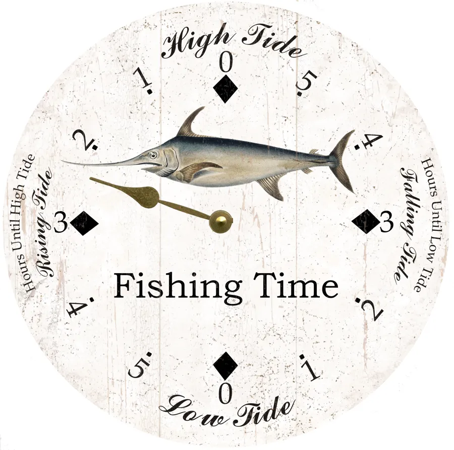 Swordfish Tide Clock- Fishing Time Tide Clock