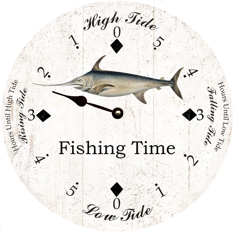 Swordfish Tide Clock- Fishing Time Tide Clock