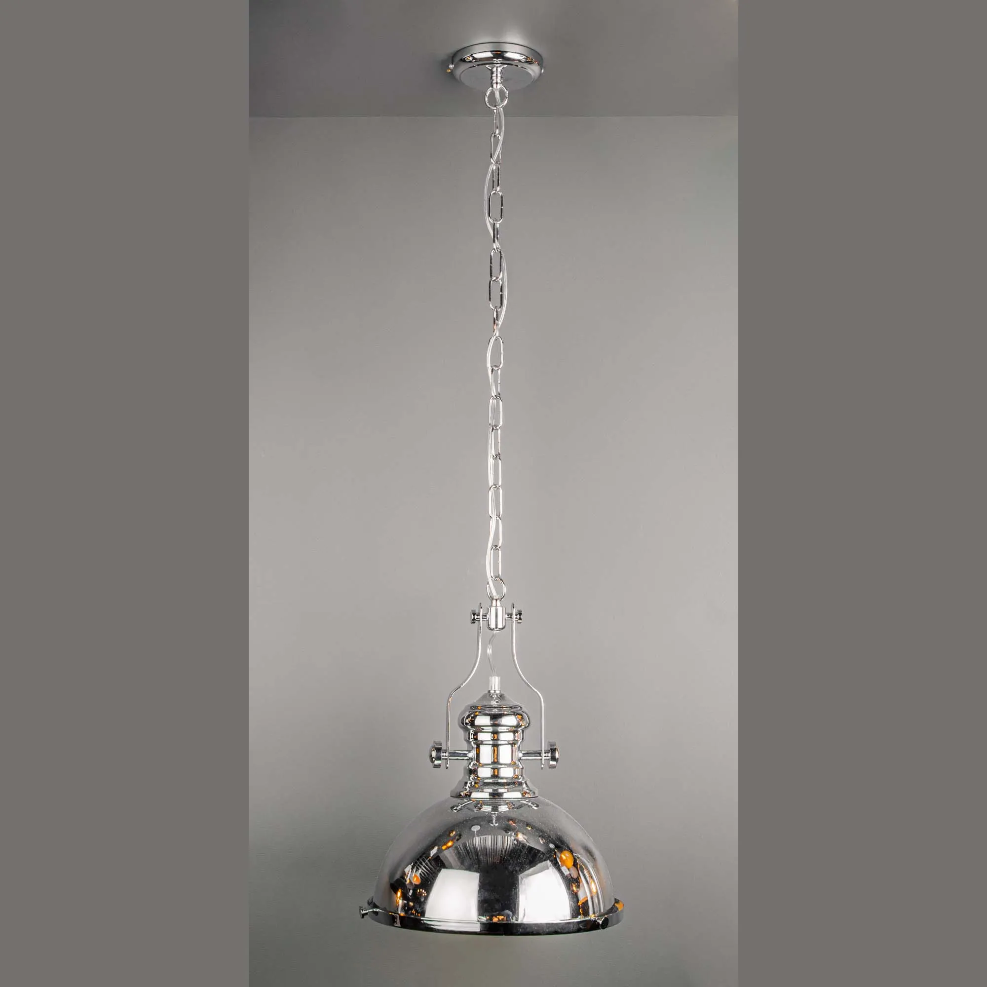 Tarragona 1 Light Polished Chrome Pendant Ceiling Light