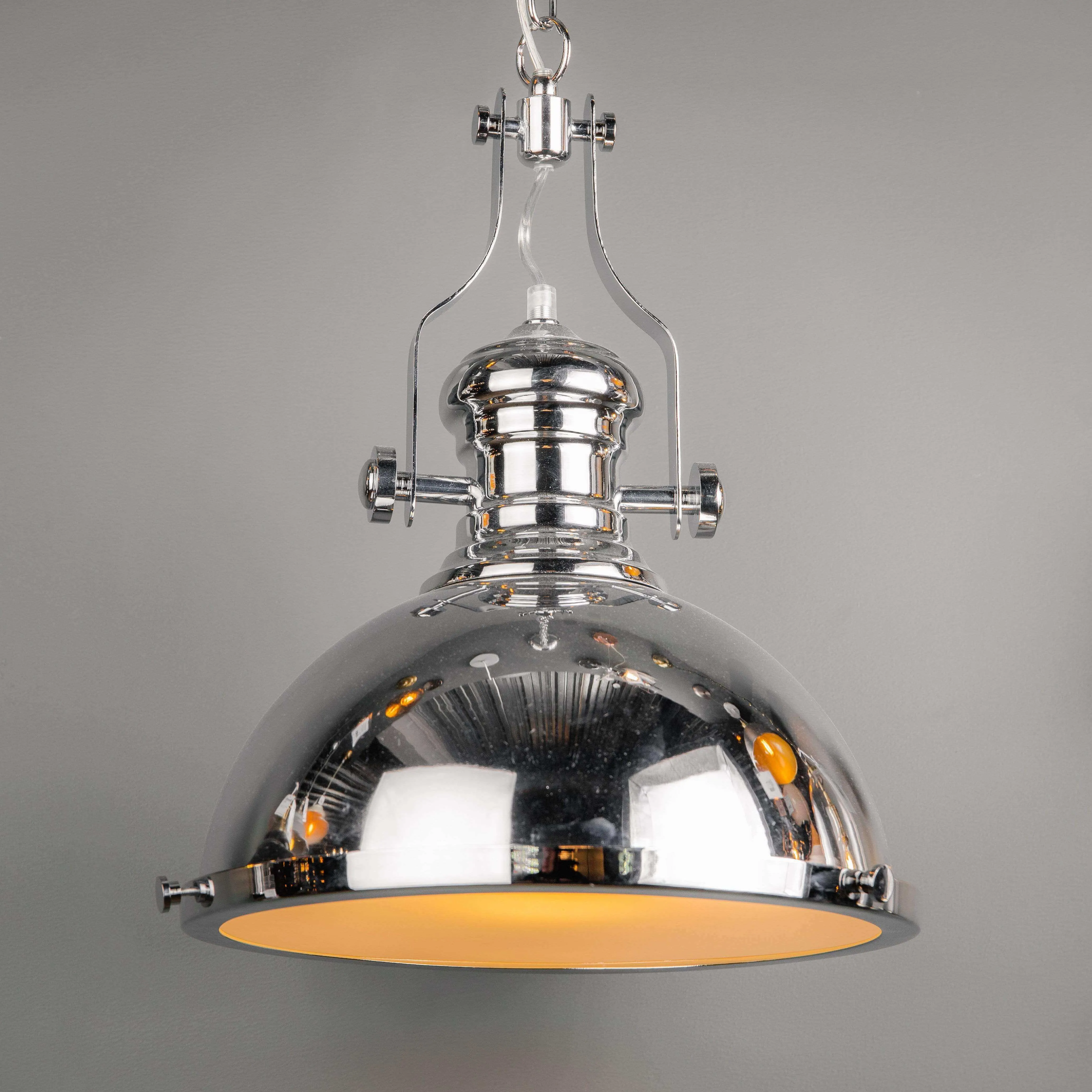 Tarragona 1 Light Polished Chrome Pendant Ceiling Light