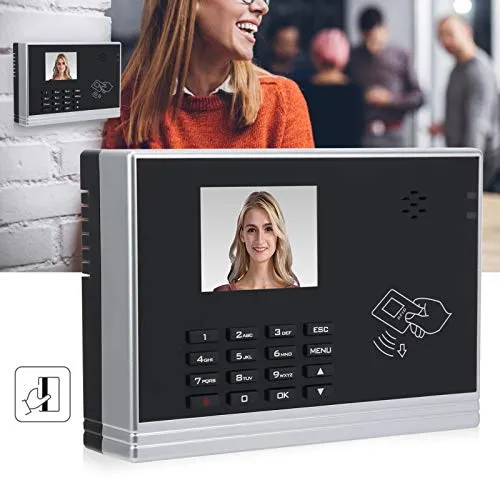 Time Clock, 2.8 Inch Checking-in Machine Time Attendance System Large Capacity for Office for Apartment for Community(#3)'